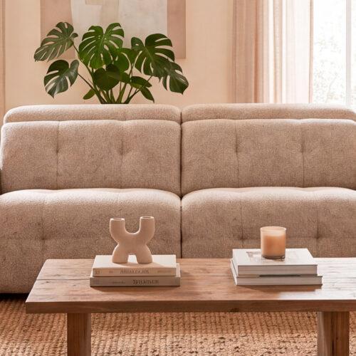SOFA 3 PLAZAS 2 RELAX GUSTAF TEJIDO BEIGE