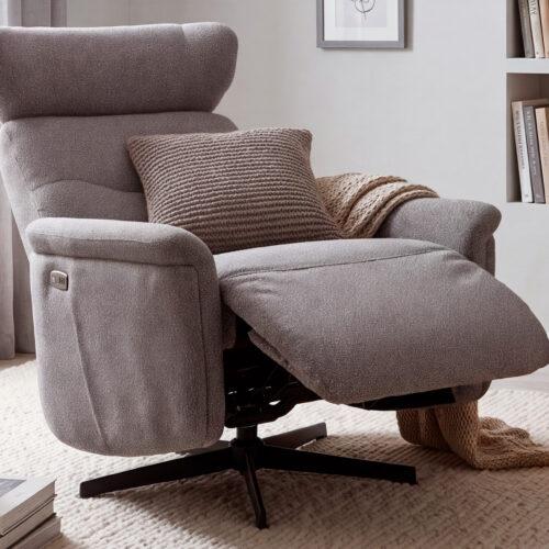 SILLON RELAX ELÉCTRICO VALTER TEJIDO GRIS