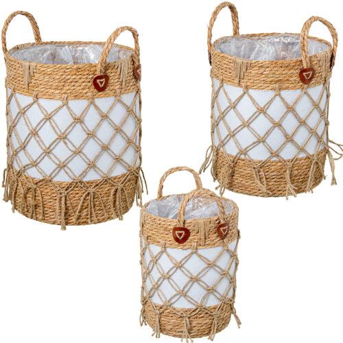 SET 3 CESTOS MIMBRE NATURAL TE