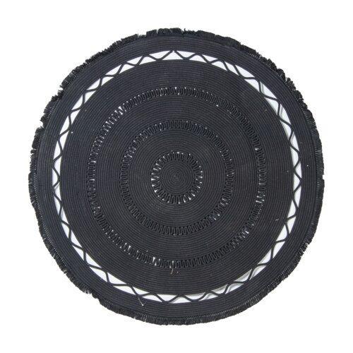ALFOMBRA MIMBRE ø120CM NEGRO
