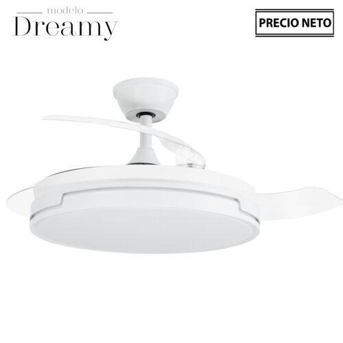 VENTILADOR TECHO C/LUZ DREAMYMADERA 3 ASPAS RETRÁCTILES
