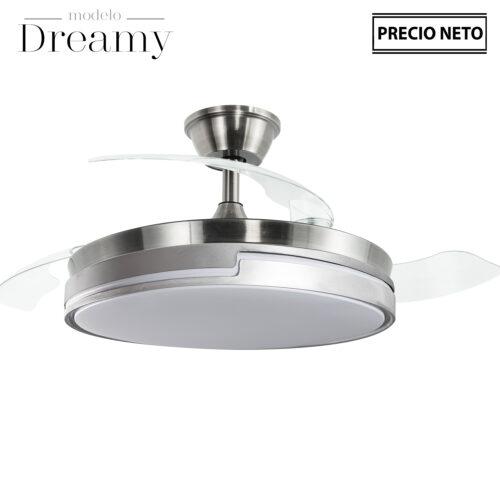 VENTILADOR TECHO C/LUZ DREAMYNEGRO 3 ASPAS RETRÁCTILES