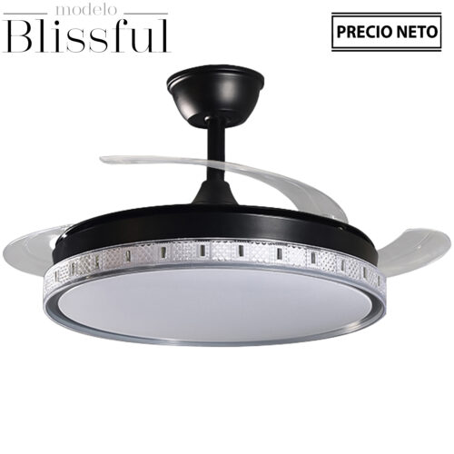 VENTILADOR TECHO C/LUZ BLISSFUBLANCO 3 ASPAS RETRÁCTILES
