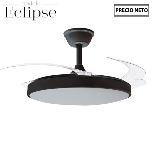 VENTILADOR TECHO C/LUZ ECLIPSE BLANCO 3 ASPAS RETRÁCTILES