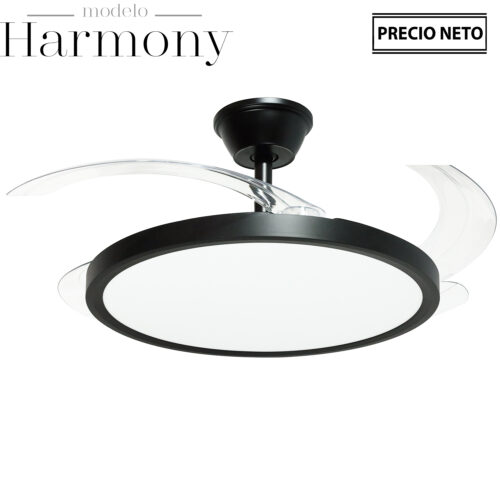 VENTILADOR TECHO C/LUZ HARMONY BLANCO 3 ASPAS RETRÁCTILES