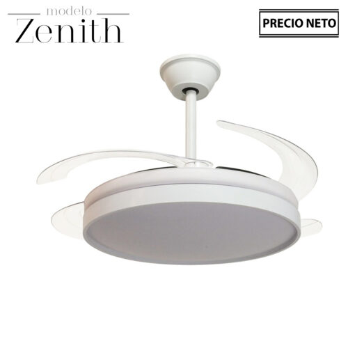 VENTILADOR TECHO C/LUZ ZENITH NEGRO 3 ASPAS RETRÁCTILES