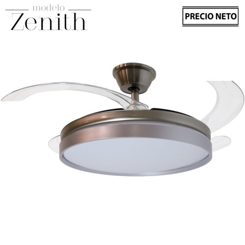 VENTILADOR TECHO C/LUZ ZENITHBLANCO 3 ASPAS RETRÁCTILES