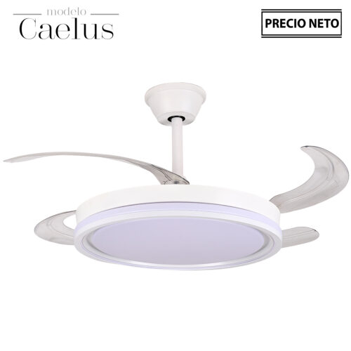 VENTILADOR TECHO C/LUZ CAELUSO BRONCE 4 ASPAS RETRÁCTILES