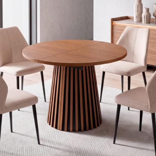 MESA COMEDOR EXTENSIBLE BRANDON 100 - 180 CM NOGAL.