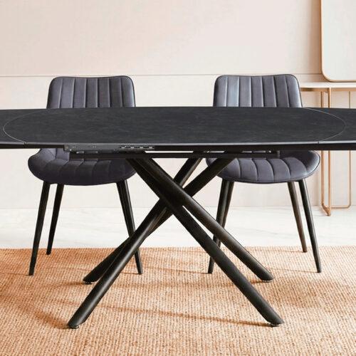 MESA COMEDOR CON EXTENSIBLE AUTOMATICO GYRO 130 - 180 x 80 CM CERAMIC VULCANO