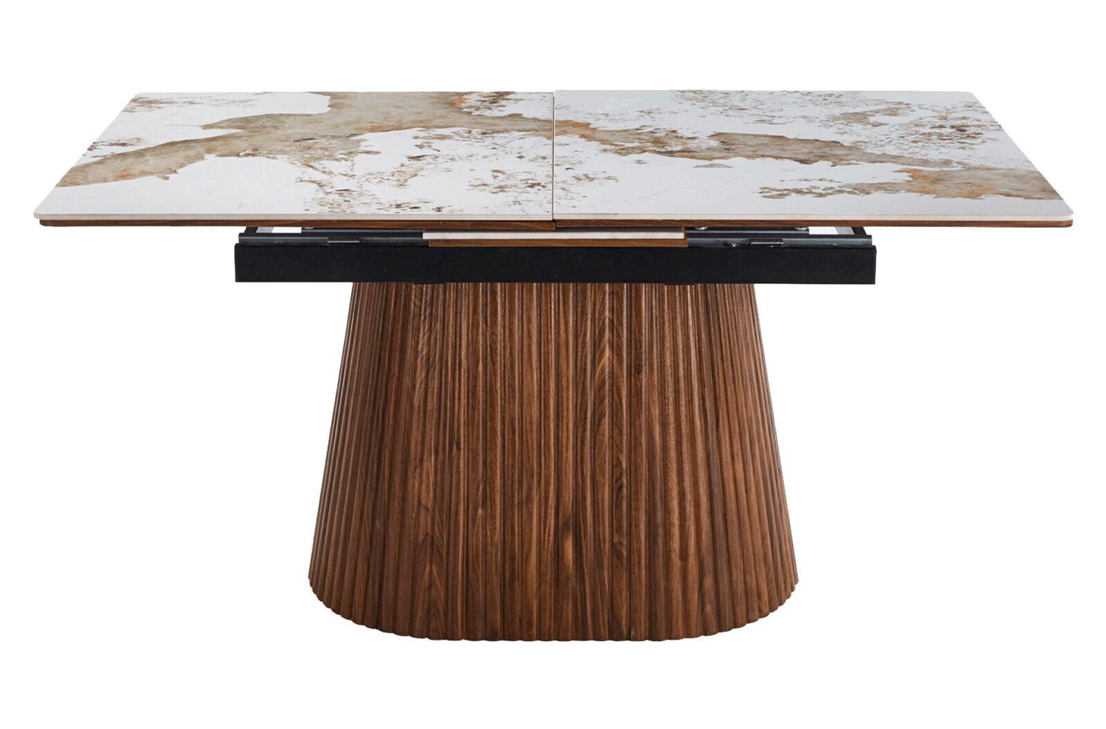 MESA DE COMEDOR ANGELINA EXTENSIBLE 160 - 200 x 90 CM NOGAL / CERAMIC - Imagen 2