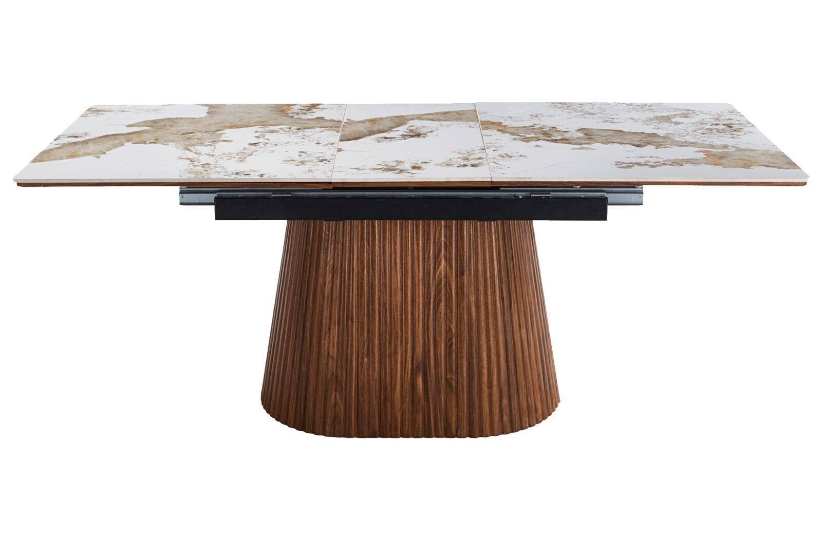 MESA DE COMEDOR ANGELINA EXTENSIBLE 160 - 200 x 90 CM NOGAL / CERAMIC - Imagen 4