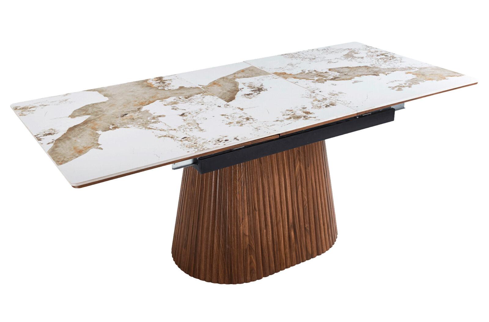 MESA DE COMEDOR ANGELINA EXTENSIBLE 160 - 200 x 90 CM NOGAL / CERAMIC - Imagen 5
