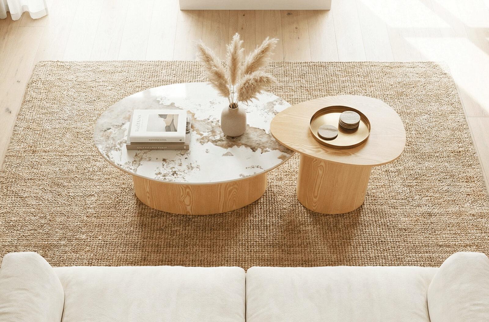 CONJUNTO MESAS CENTRO ASHLEY OAK / CERAMIC - Imagen 2