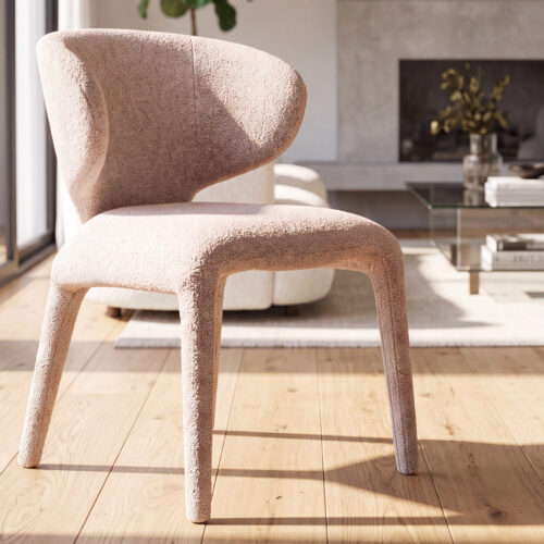 SILLA COMEDOR TAPIZADA TEDDY TEJIDO LEO BEIGE