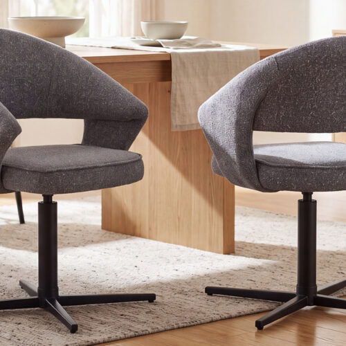 SILLA COMEDOR GIRATORIA STUTTGART TEJIDO LEO GRIS