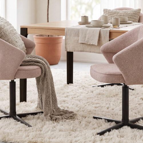SILLA DE COMEDOR GIRATORIA STUTTGART TEJIDO LEO BEIGE