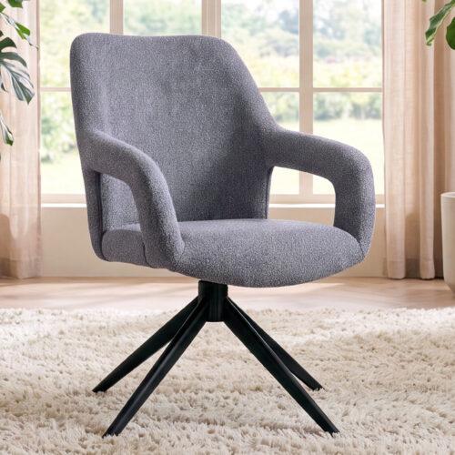 SILLA COMEDOR GIRATORIA OPERA TEJIDO LEO GRIS