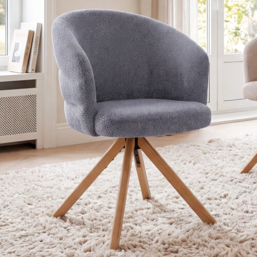 SILLA COMEDOR GIRATORIA MONTREUX TEJIDO LEO GRIS