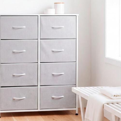 ESTANTERIA METALICA 8 CUBOS 80 x 30 CM BLANCO.