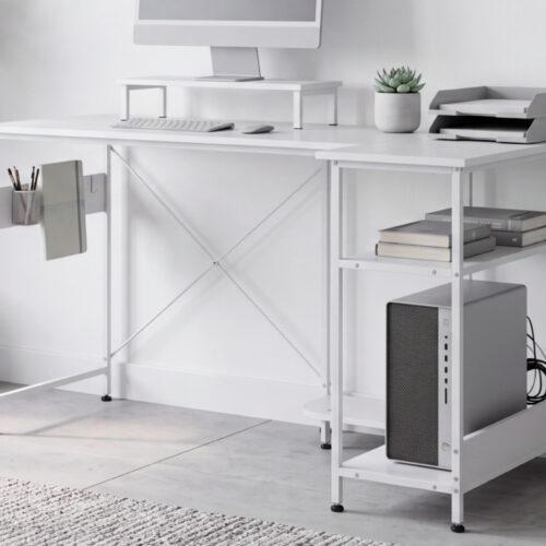 MESA ESTUDIO MULTIRACK 120 X 50 - 80 CM BLANCO