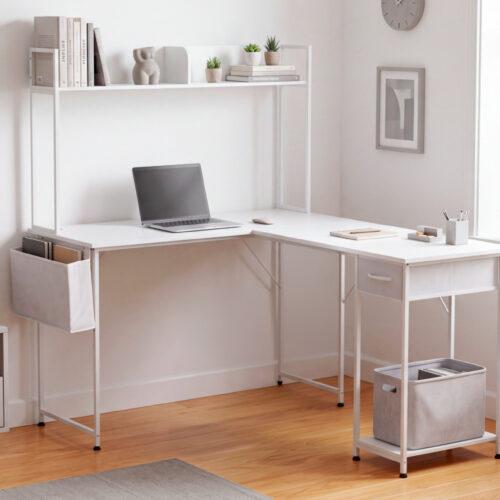 MESA ESTUDIO VERSATIL 120 x 50 - 140 CM  BLANCO