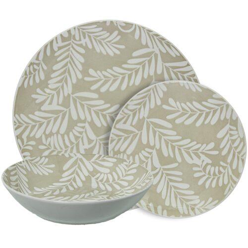 VAJILLA 18 PZS PORCELANA BEIGEROSA