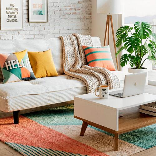 SOFA CAMA FLASH 105 x 180 CM CORDUROY CREMA