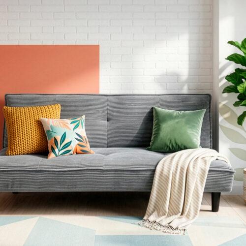 SOFA CAMA FLASH 105 x 180 CM CORDUROY GRIS