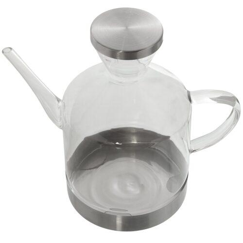 ACEITERA CRISTAL C/ASA BASE YTAPA ACERO 550 ML.