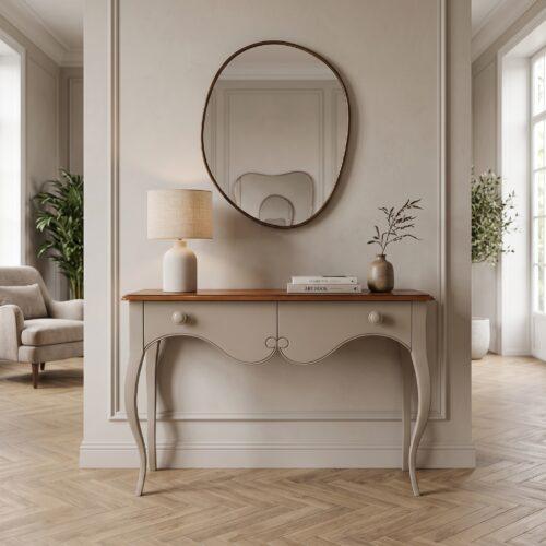 Consola Clásica Isabelina Beige y Madera