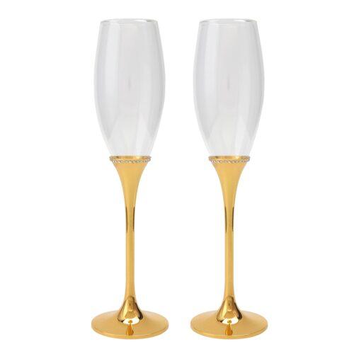SET 2 COPAS CAVA C/PIE METAL D