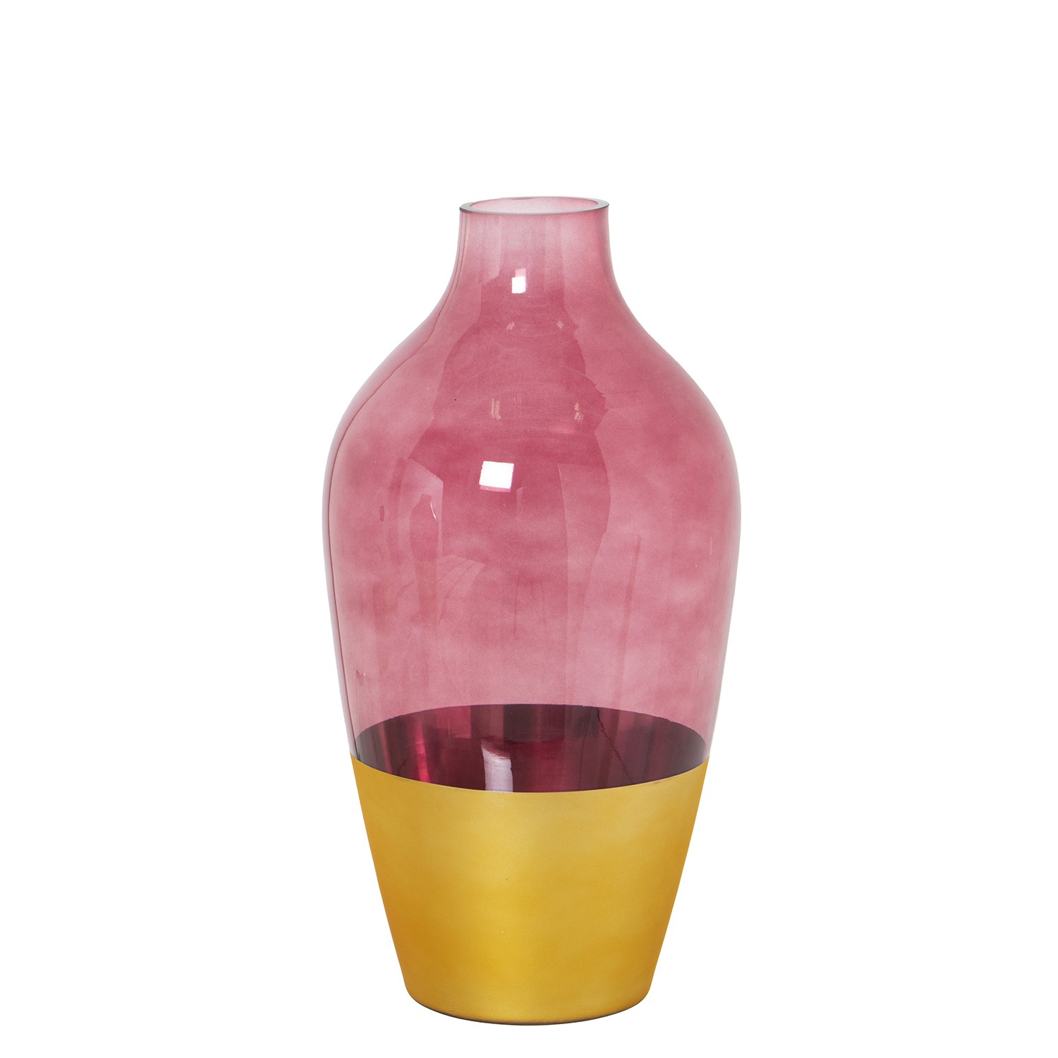 JARRÓN CRISTAL DORADO/ROJO