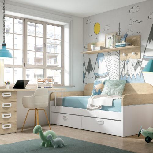 CAMA NIDO CON RESPALDOS Y BRAZOS