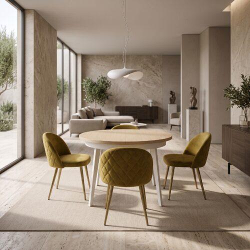 Mesa de comedor redonda extensible