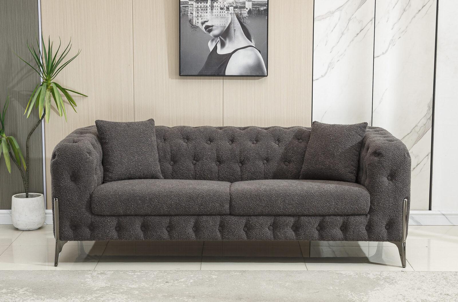 SOFA CHESTER CINDY 3 PLAZAS LINEN CENTENO - Imagen 2