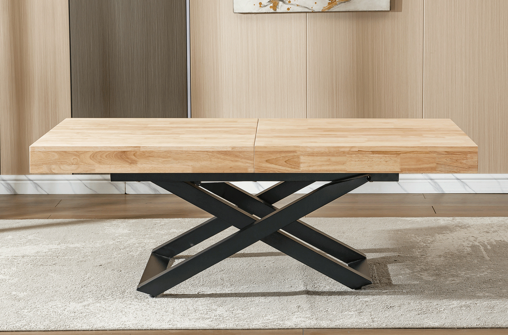 MESA ELEVABLE Y EXTENSIBLE TROYA 160 - 200 - 240 x 90 CM NORDISH / NEGRO - Imagen 2