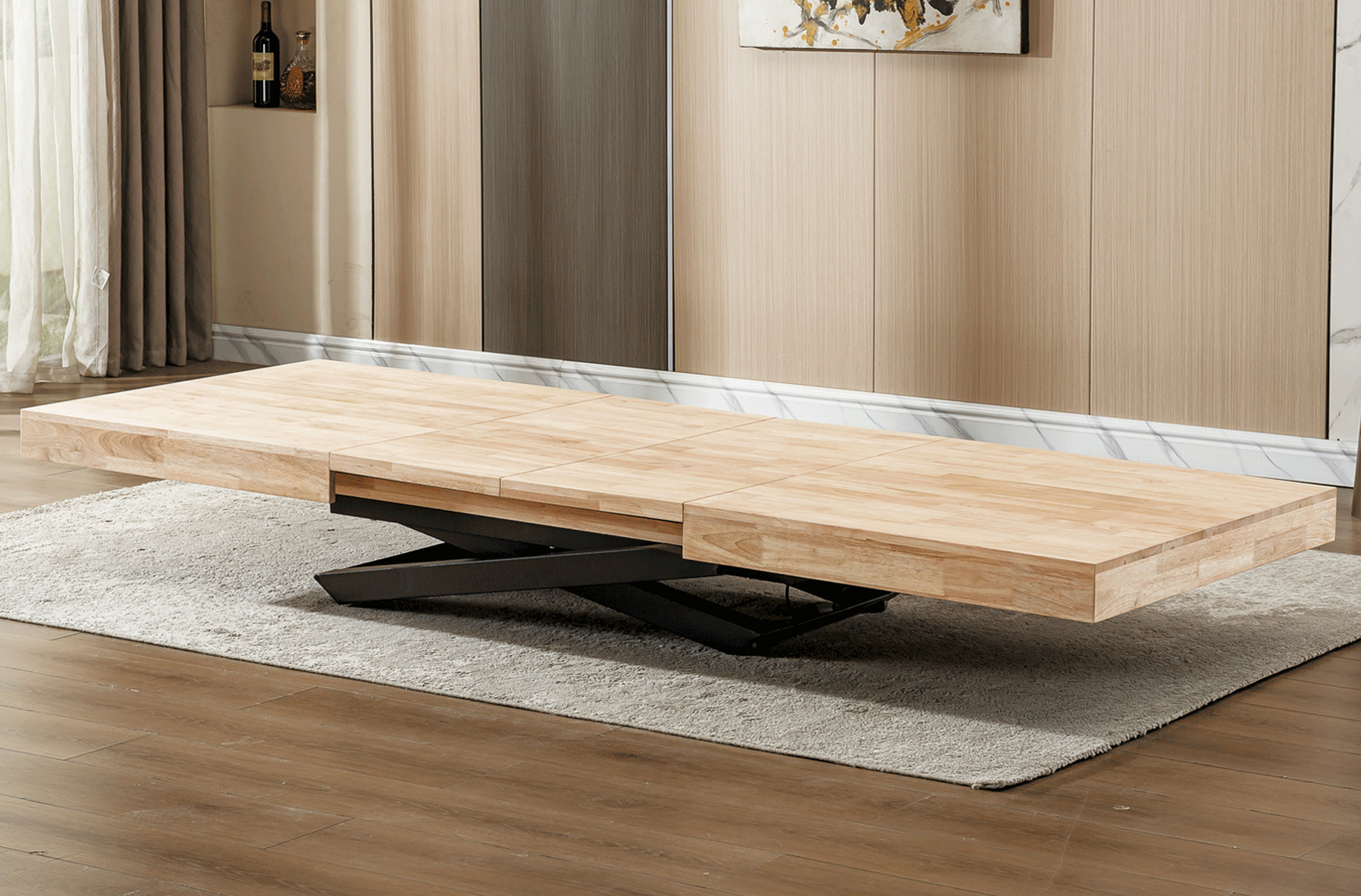 MESA ELEVABLE Y EXTENSIBLE TROYA 160 - 200 - 240 x 90 CM NORDISH / NEGRO - Imagen 3