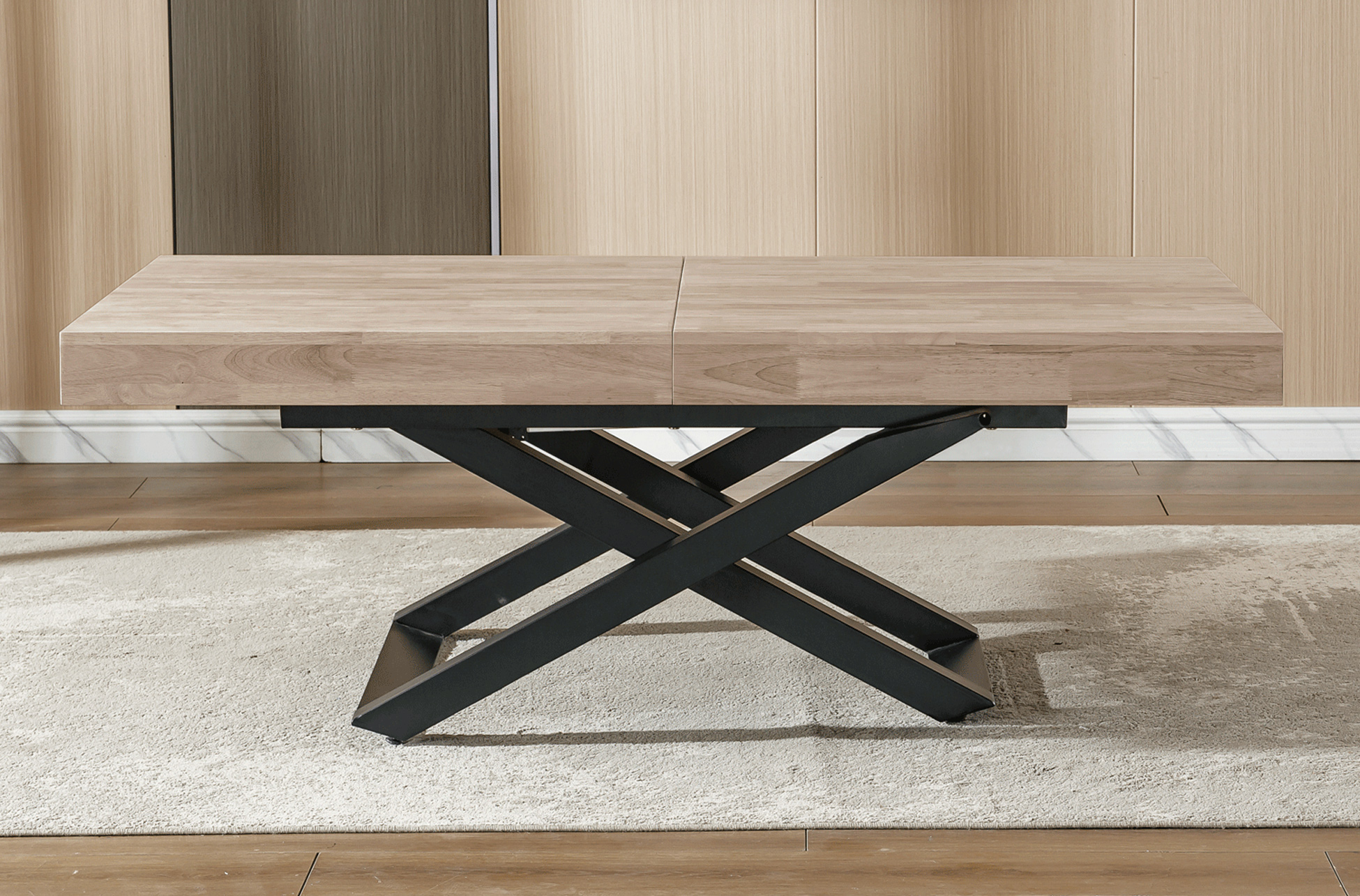 MESA ELEVABLE Y EXTENSIBLE TROYA 160 - 200 - 240 x 90 CM HONEY / NEGRO - Imagen 3