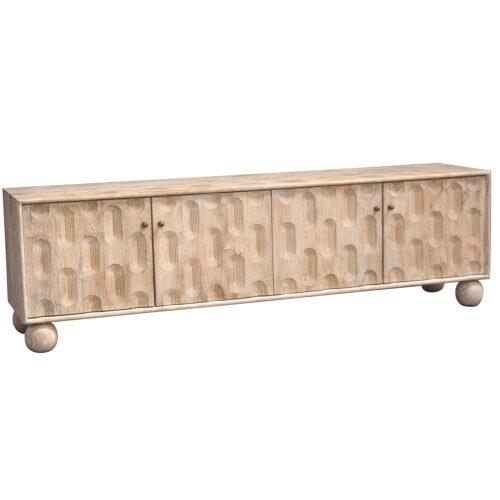 MUEBLE TV MADERA MANGO C/4 PUE+2 CAJONES +91227 C/LUZ LED