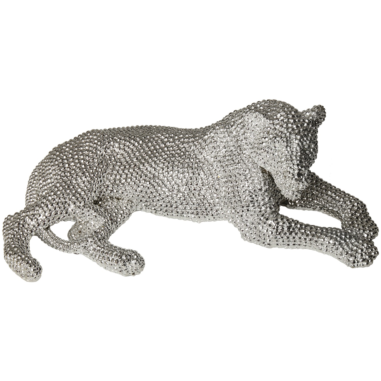 FIGURA LEONA RESINA PLATEADOGRO GRANULADO