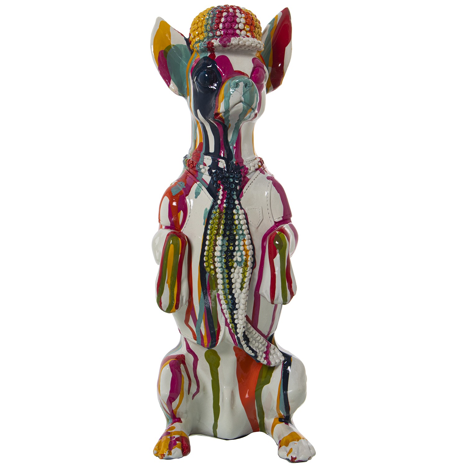 FIGURA PERRO RESINA MULTICOLORLTICOLOR