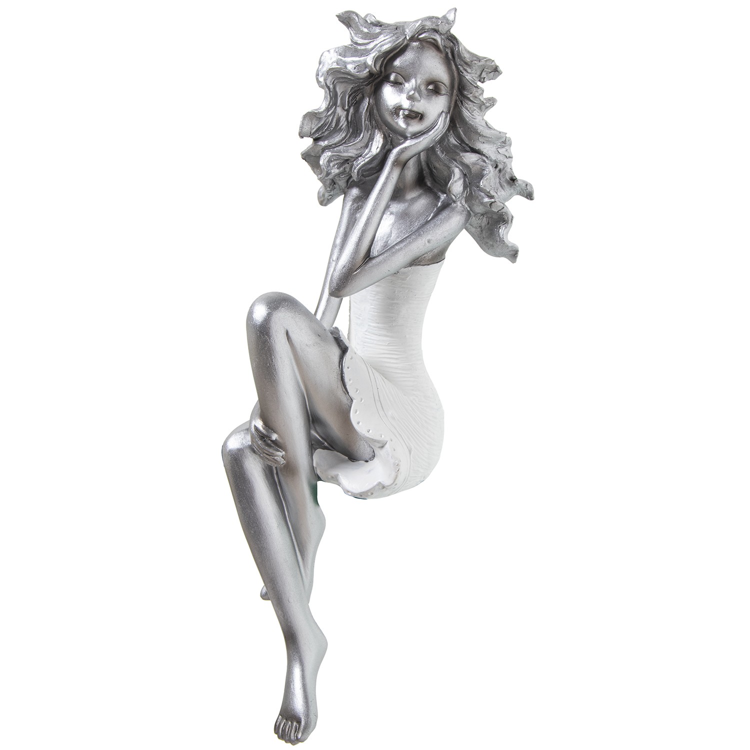 FIGURA RESINA NIÑA SENTADA PLAADA