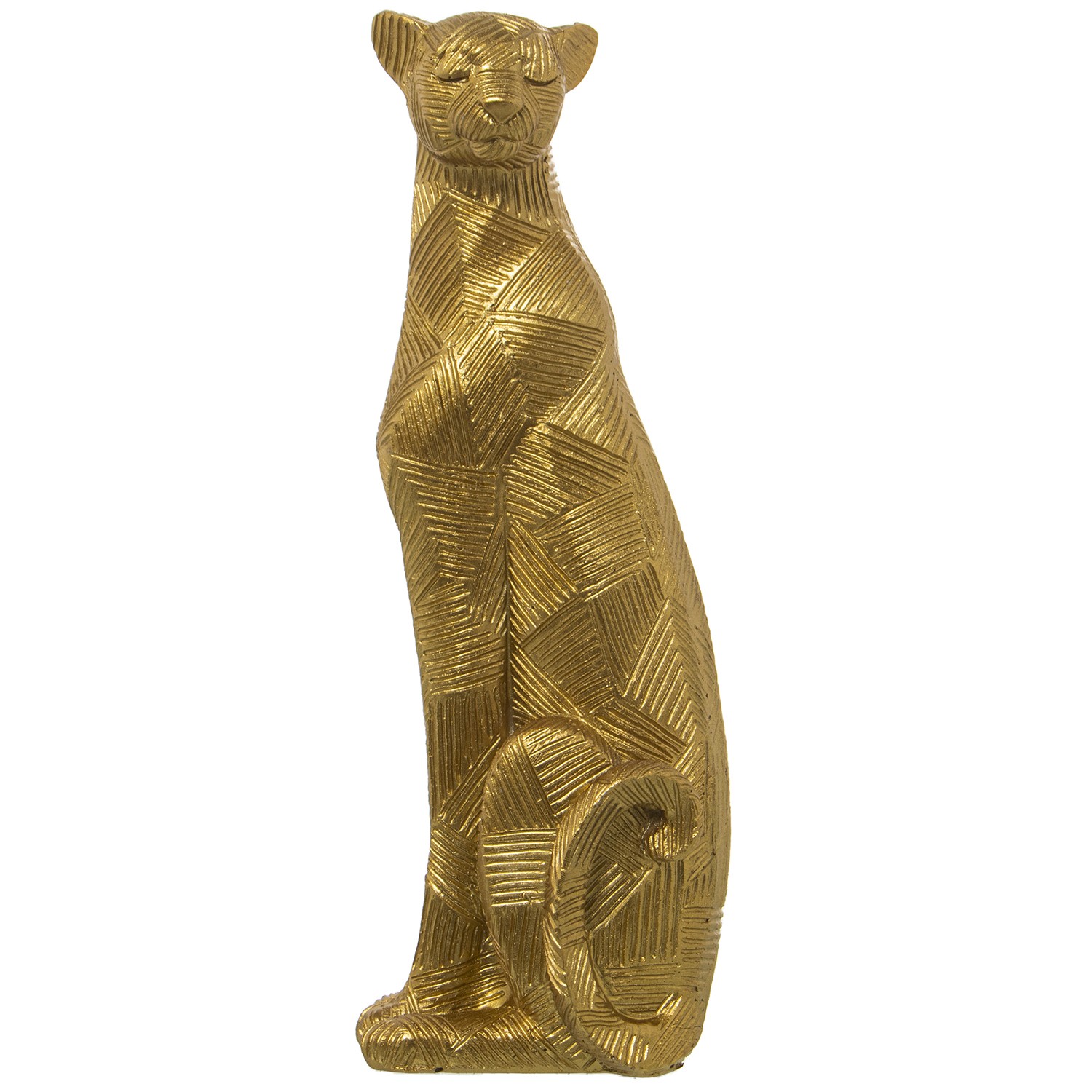 FIGURA RESINA GUEPARDO DORADOS