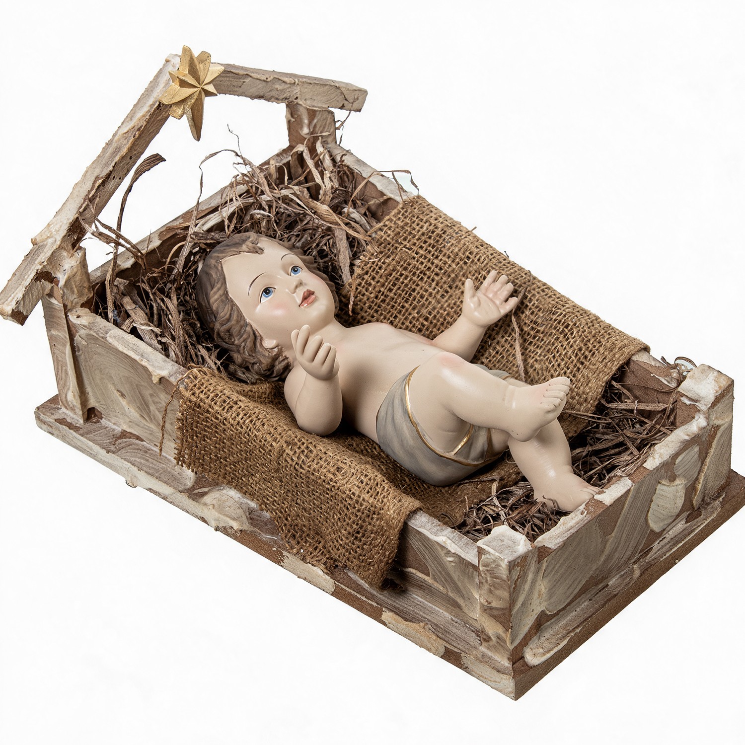 FIGURA RESINA NIÑO JESUS EN PEAMILIA 13CM