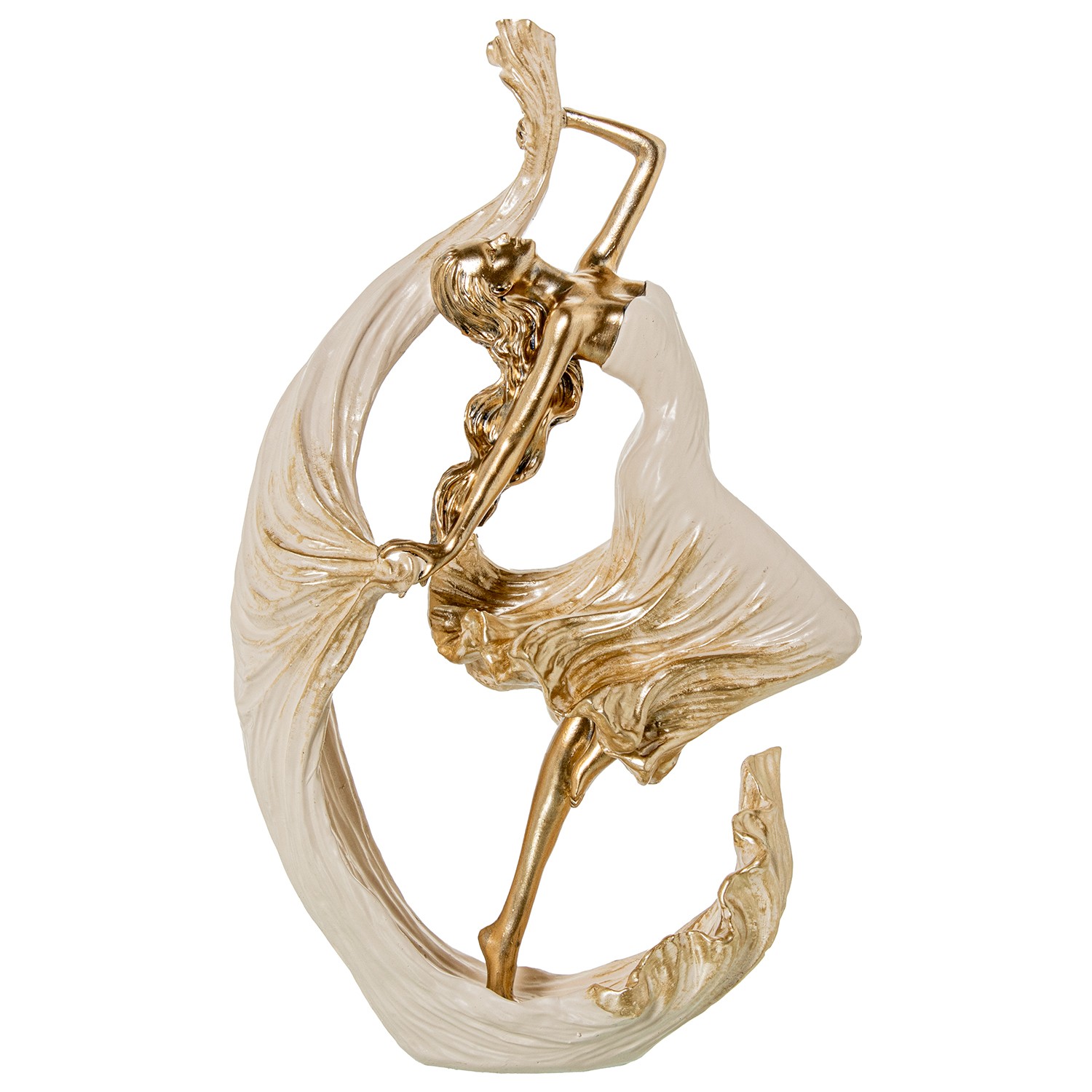 FIGURA RESINA BAILARINA DORADA