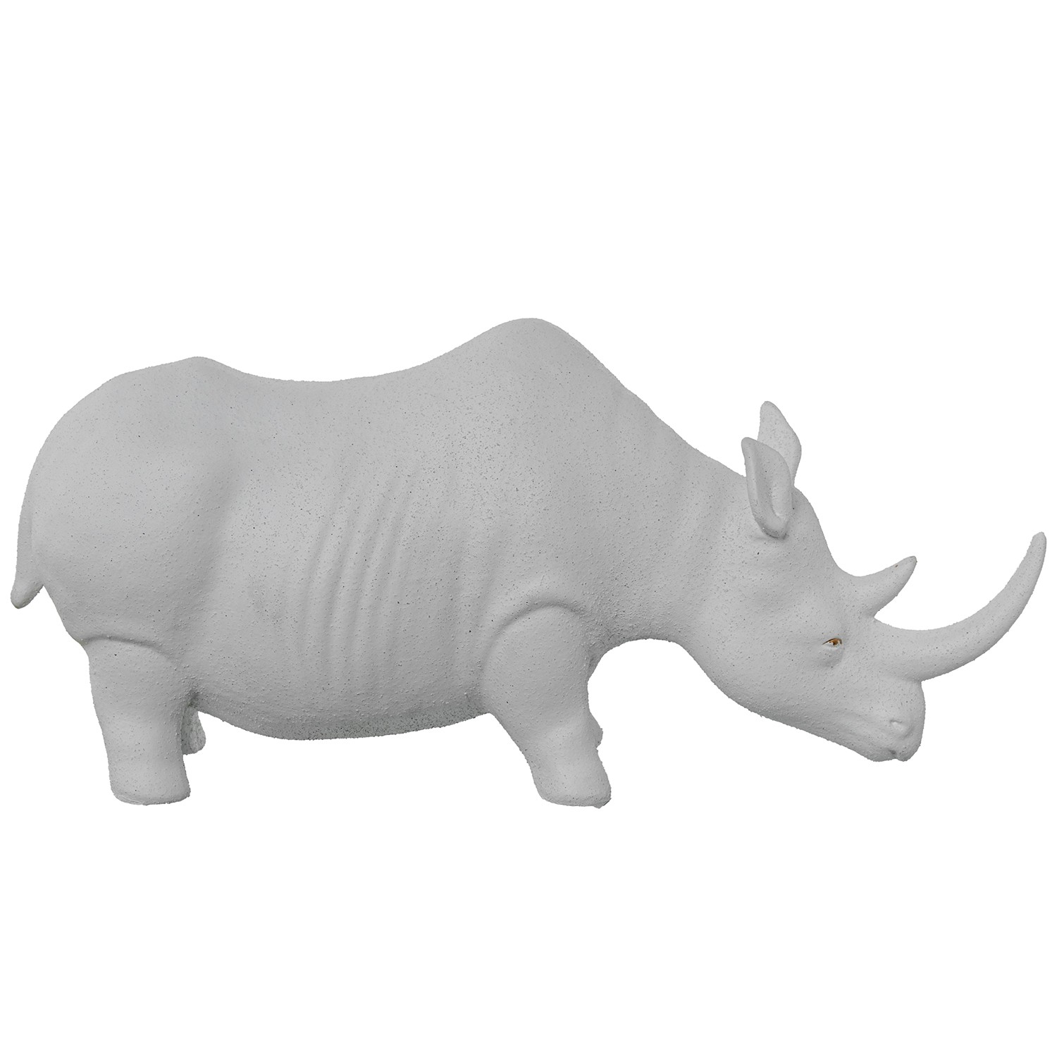FIGURA CERÁMICA RINOCERONTE BLNA 26CM BLANCO/ORO