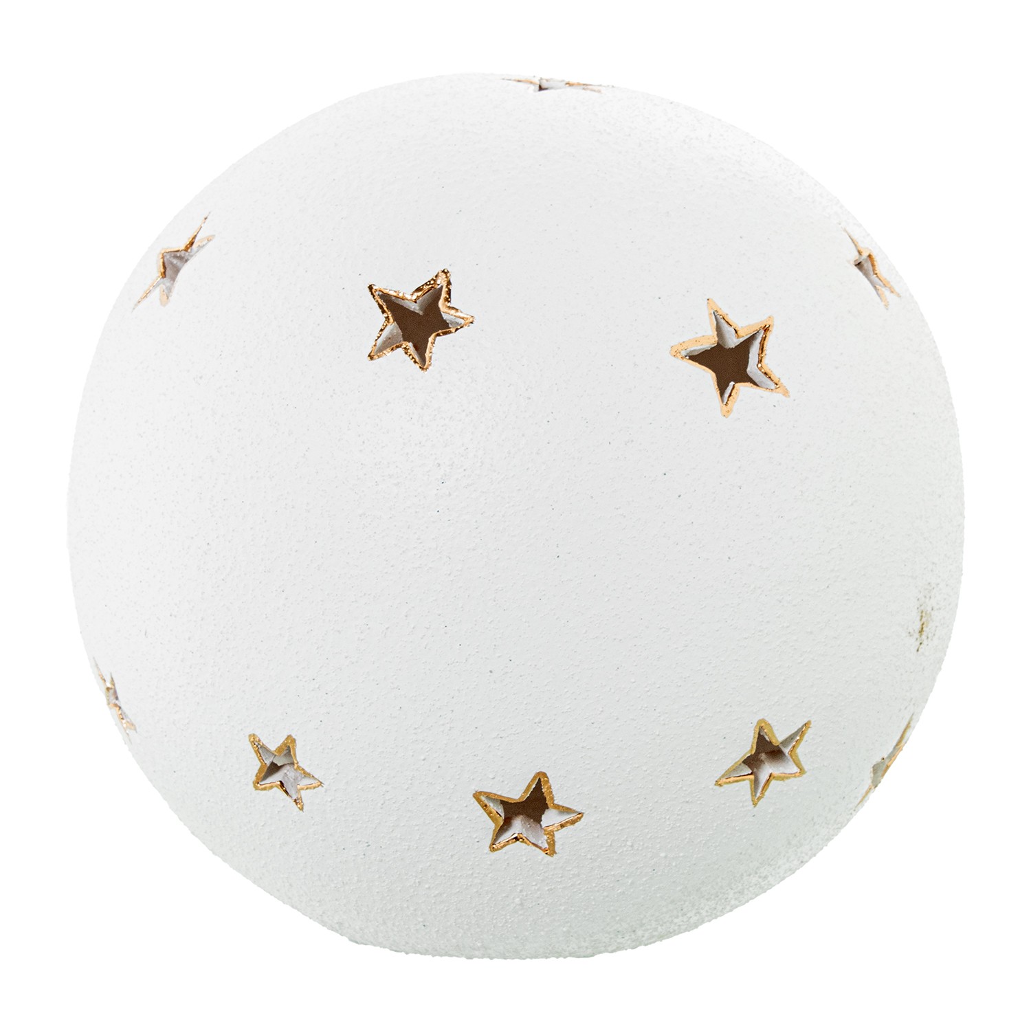 BOLA PORTAVELAS CERAMICA BLANCRVO BLANCA/ORO