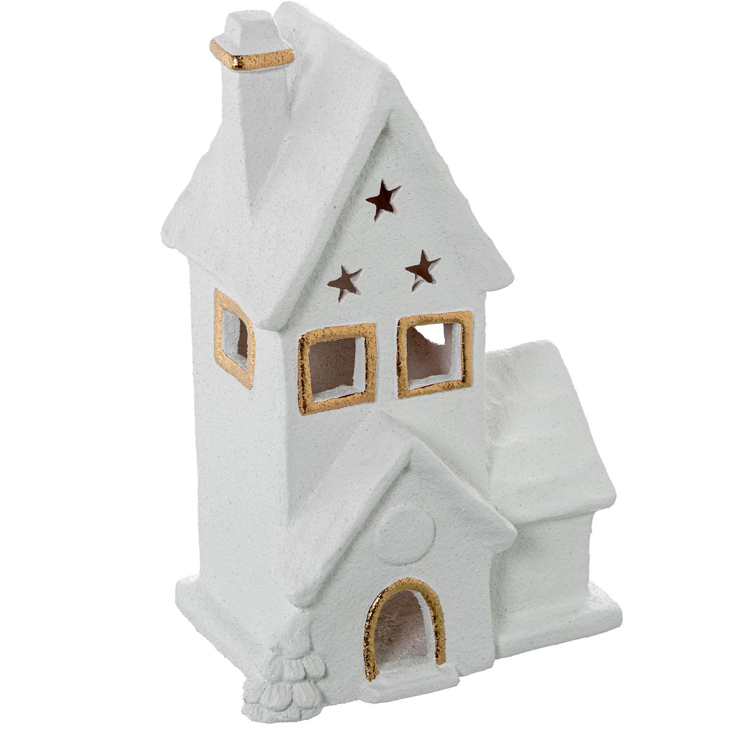 FIGURA PORTAVELAS CERAMICA CASA/ORO