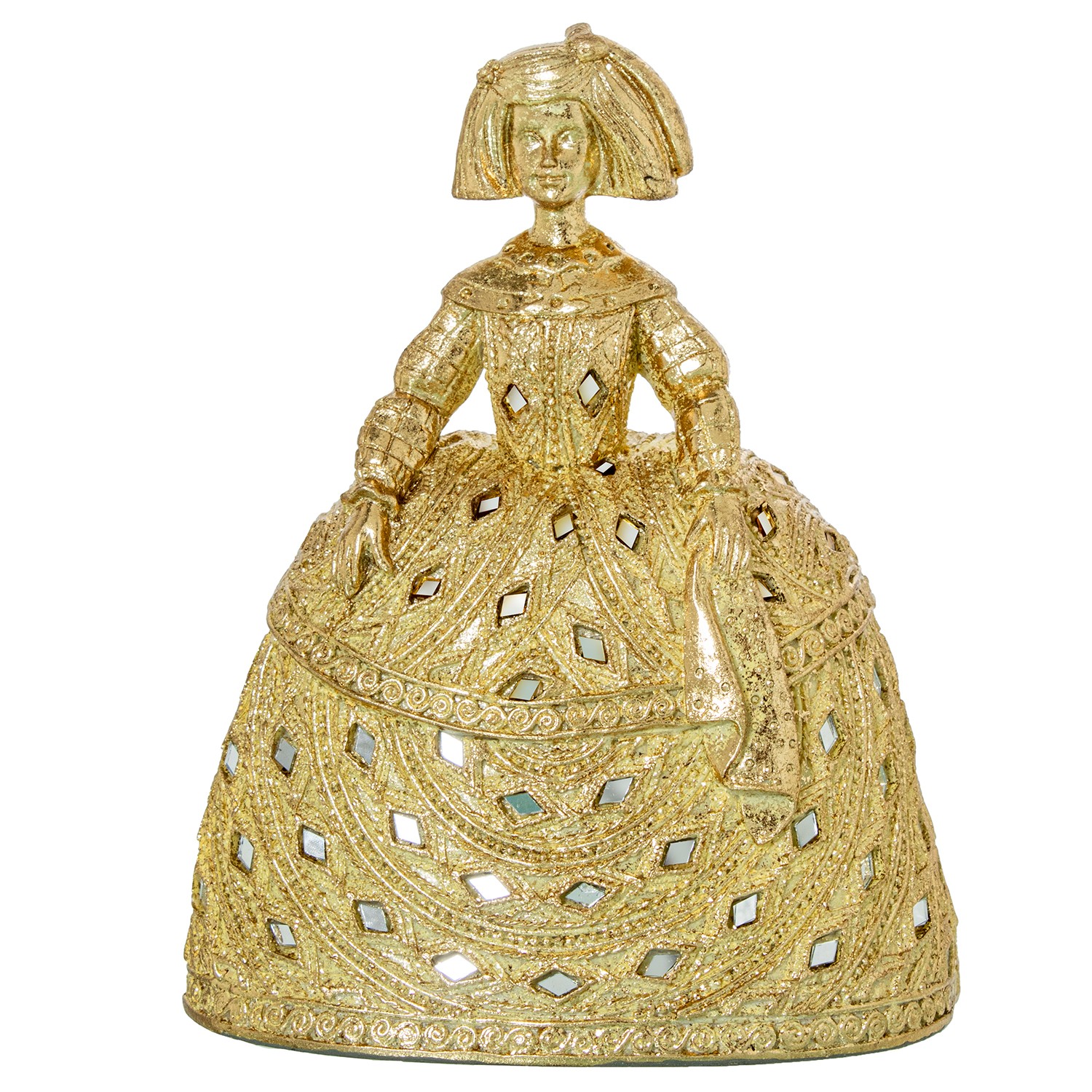 FIGURA MENINA 22CM RESINA DORADA